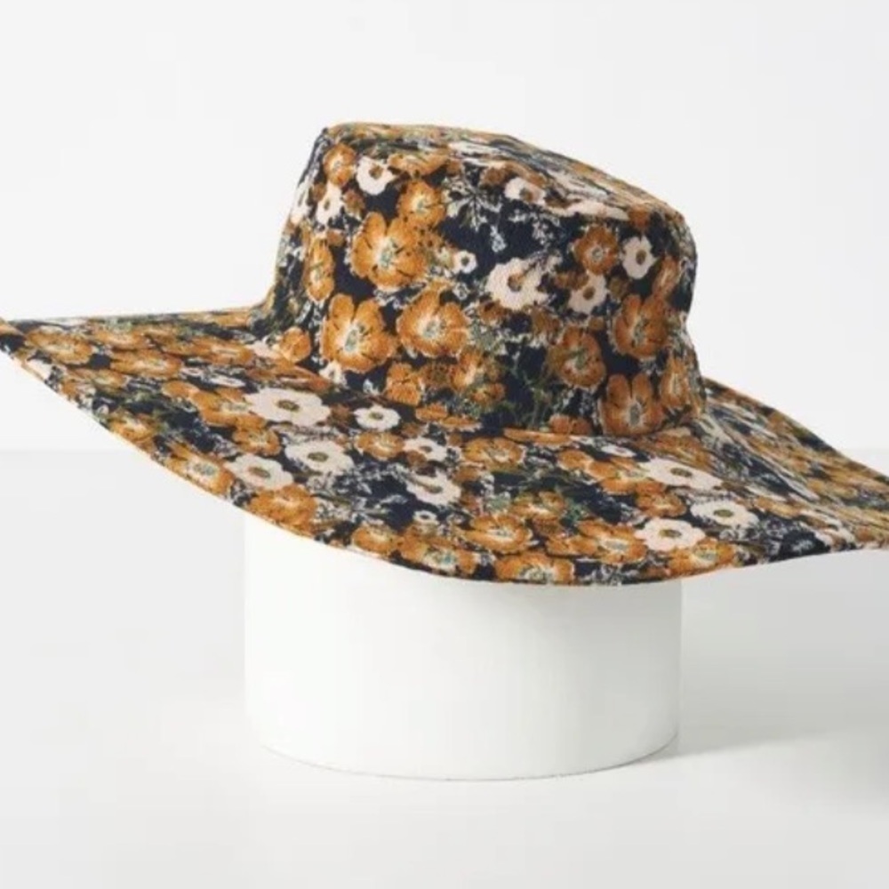 Anthropologie wide brim corduroy hat new one size